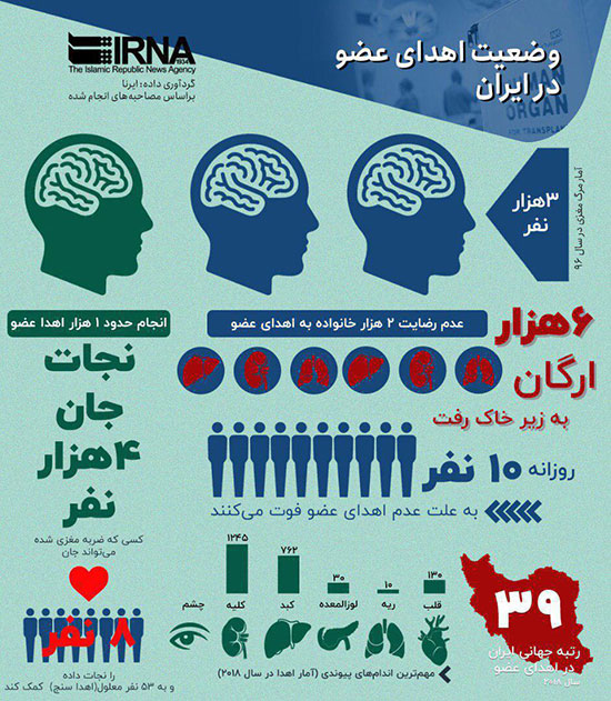 اینفوگرافیک| وضعیت اهدای عضو در ایران